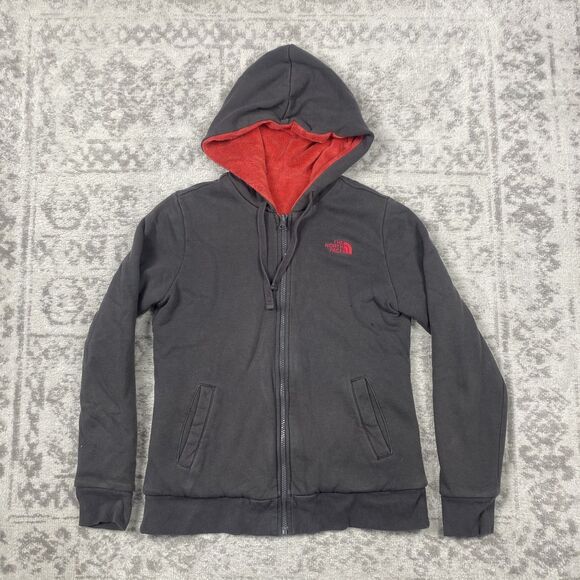 North Face Jacket Women's Reversible Gray/Pink Full Zip Hoodie Size Small - Picture 1 of 4